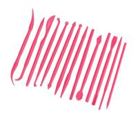 CHICIRIS Set Compatto per Scultura in Argilla di Lunga Durata, Strumento Manuale per Modellare L'argilla Morbida, 14 pezzi. Rosa, Rosa Rossa, Gialla (Rosa rossa)