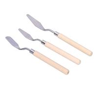CHICIRIS Set di 3 Spatole, Lame Durevoli in Acciaio Inossidabile, Raschietto Versatile per Pittura a Olio, Arte Acrilica, Manici in Legno, Perfetto per gli Artisti