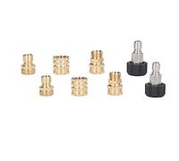 CHICIRIS Set di Adattatori per Idropulitrice a Disconnessione Rapida Raccordi Resistenti Facili da Sostituire per Applicazioni con Idropulitrice 8 Pezzi in Ottone e ABS