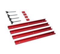 CHICIRIS Set di Binari a T e Cursori Preforati Profilo Versatile in Lega di Alluminio per Applicazioni di Lavorazione del Legno 400 Mm Rosso 4 unità