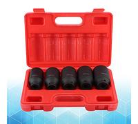 CHICIRIS Set di Bussole per Dadi del Dell'asse a 12 Punti Set di Manicotti Bussole a Impatto Pneumatico a Impatto Profondo Metrico Rivestimento Nero