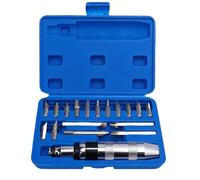 CHICIRIS Set di Cacciaviti a Impatto a Mano, Kit Driver a Impatto Reversibile da 18 Pezzi 1/2 Pollici con 17 Bit in Acciaio in Lega CRV per Elettrodomestici Automobili