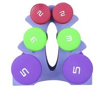 CHICIRIS Set di Pesi a Mano con Rastrelliera, 2 Libbre 3 Libbre 5 per | Ferro Rivestito in Gomma, Design Ergonomico a Clessidra Antiscivolo, Allenamento Portatile per la Casa o L'ufficio, Include
