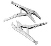 CHICIRIS Set di Pinze Autobloccanti in Acciaio Ad Alto Tenore di Carbonio, con Denti Robusti per Lama, Utensili Manuali a Ganascia Dritta, Bocca Rettificata, 2 Pezzi