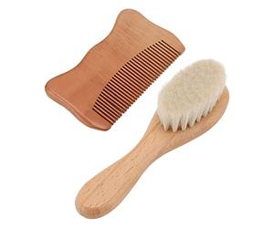 CHICIRIS Set di Spazzole per Capelli in Legno per Bambini, Lavorazione Squisita, Design Dall'aspetto Gradevole, Dimensioni Piccole e Portatili, Neutro, Ottimo Compleanno per Baby Shower
