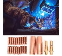 CHICIRIS Set di Ugelli di Saldatura e Diffusore di Gas Ad Alta Precisione Accessori Essenziali per Pistola di Saldatura Mig Tweco Mini 100L Materiale in Rame 2 Pezzi Ugello 2 Pezzi Diffusore