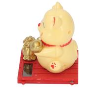 CHICIRIS Solar Waving Wealth Cat Adorabile Statua del Gatto Fortunato per L'arredamento Dell'ufficio della Reception per gli Imprenditori (YELLOW)