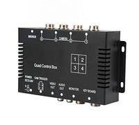CHICIRIS Splitter Video a 4 Scatola di Controllo per Telecamera per la Retromarcia in Metallo ABS DC12V 24V PAL 4 Ingressi 2 Uscite Display Trigger Remoto per di Telecamere per Camion Autobus Barca