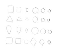 CHICIRIS Stampi per Formine per Biscotti in Acciaio Inossidabile per Uso Alimentare, 24 Pezzi Stampi per Tagliare Biscotti con Forme Geometriche per e Cioccolatini, Finitura Lucida, 147 G