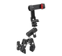 CHICIRIS Supporto per Telefono da Bici, Morsetto per Fotocamera a Doppia Testa in Lega di Alluminio per Action Camera e Smartphone, Supporto per Manubrio da Ciclismo Leggero per Presa