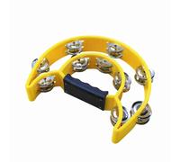 CHICIRIS Tamburello Portatile con Jingles in Metallo Campanello in Plastica a Doppia 20 Jingles Impugnatura Ergonomica 7,87 X 7,87 Pollici per Adulti Bambini KTV Party Stage Classroom Band (YELLOW)