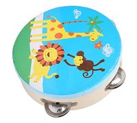 CHICIRIS Tamburo a Mano per Bambini, Strumento Musicale in Legno con Piatti in Acciaio Inossidabile per Bambini in età Prescolare, Banda Familiare per la Scuola a Casa (giraffa blu)