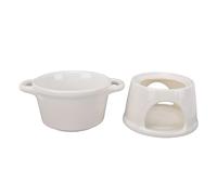 CHICIRIS Tazza per Fonduta di Cioccolato in Ceramica Elegante 300 Ml Ideale per Sciogliere e Immergere Snack per Feste e Cene Informali con Forchetta in Acciaio Inossidabile (WHITE)