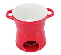 CHICIRIS Tazza per Fonduta di Cioccolato in Ceramica Elegante 300 Ml Ideale per Sciogliere e Immergere Snack per Feste e Cene Informali con Forchetta in Acciaio Inossidabile (rosso)