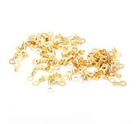 CHICIRIS Terminale Ad Anello con Capocorda Connettori Pressati a Freddo in Ottone Nudo 100 Pezzi M5 5,2 Mm, Terminale Ad Anello con Occhiello in Ottone per Alte Temperature per Cavi Elettrici