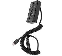 CHICIRIS Tipo C a NP F550 Adattatore per Batteria Fittizio per Cavo a Molla a Molla, Protezione da Corrente, Plastica di Alta qualità, per Monitor e Luci di Riempimento con Batteria F550