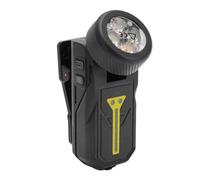 CHICIRIS Torcia a Clip, Ricaricabile Tramite USB Magnetica con Luce Laterale RGB, Testa Orientabile a 90° per Escursionismo, Campeggio (BLACK)