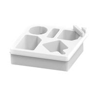 CHICIRIS Vassoio Portabicchieri in Silicone per Divano, Vassoio Antiscivolo per Braccioli Divano con Supporto Girevole Staccabile, per Snack, Bevande, Telefono, Tablet, Letto per (WHITE)