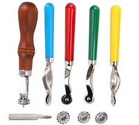 CHICIRIS Via -Istitch -Marking Wheel Strumento di Punti Rotante a Rotazione per Cuciture in Pelle, Segna 5pc per Progetti in Pelle