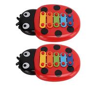 CHICIRIS Xilofono per Bambini, 2 Pezzi Colorati Sette Stelle Coccinella Xilofono per Bambini ABS Glockenspiel Strumento Musicale con 3 Funzioni Chiave per Che Imparano a Giocare a Casa