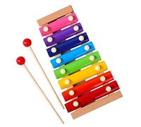 CHICIRIS Xilofono per Bambini Xilofono in Legno a 8 Note con Barre Colorate e 2 Bacchette 23,5 X 12 Cm Strumento per Esercitarsi Sul Ritmo di Apprendimento Musicale per Bambini Piccoli Aula