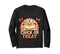 Chick O Treat Ghost Costume Cute Halloween Chicken Maglia a Manica