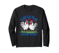 Chicka Boom Boom Patriotic Gallo Divertimento Maglia a Manica
