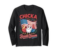 Chicka Boom Boom - Pollo patriottico divertente del 4 luglio Maglia a Manica