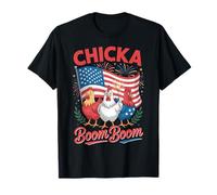 Chicka Boom Boom - Pollo patriottico divertente del 4 luglio Maglietta