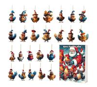 Chicken - Acrylic Farm Ornament 24pc | Christmas Tree Decor