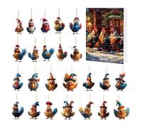 Chicken - Acrylic Farm Ornament 24pc | Christmas Tree Decor