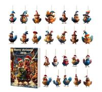 Chicken - Acrylic Farm Ornament 24pc | Christmas Tree Decor