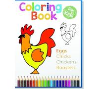 Chicken and Rooster: coloring book for kids