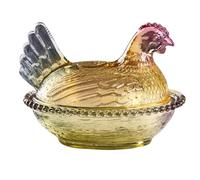Chicken Candy Jar - Vaso di vetro Trinket | Animal Glass Candy Holder | Candies Dish With Lid | Farm Poultry Shape Food Container For Kitchen Bisscotits, Cioccolato, Dolci, Frutta