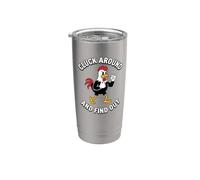 Chicken Cluck Around And Find Out Funny Rooster Bicchiere termico in acciaio inox doppia parete