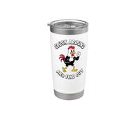 Chicken Cluck Around And Find Out Funny Rooster Bicchiere termico in acciaio inox doppia parete