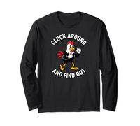 Chicken Cluck Around And Find out Funny Rooster Maglia a Manica
