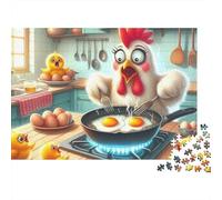 Chicken Cooking Eggs Puzzle Da 1000 Pezzi in Cartone Riciclato Per Adolescenti Bambini 12+ Educativo Allenare La Mente Offerta Speciale 38x26cm/1000pcs