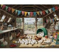 Chicken Coop 70 Piece Jigsaw Puzzles for Adults, Colourful, Challenging & Brainteasing Adult puzzles 70 Pieces Farm, Fun jigsaws for The Whole Family 14x10 inch