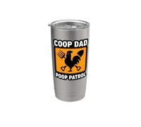Chicken Coop Dad Poop Patrol Funny Poultry Farmer Bicchiere termico in acciaio inox doppia parete