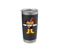 Chicken Coop Poop Scoop Squad Funny Poultry Farmer Bicchiere termico in acciaio inox doppia parete
