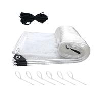 Chicken Coop Tarp - Crystal Vinyl Cage Barrier, Outdoor Poultry Housing Insulation Screen Supplied Tie Ropes, Climate Blocking Covering Engineered Yard Patio Grass Area Mini Ranch Livestock Refuge