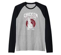Chicken Daddy Funny Silkie Farm Homesteader Maglia con Maniche Raglan