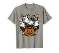 Chicken Fall Witches And Pumpkin Halloween Artwork Maglietta