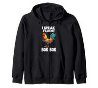 Chicken Farmer I Speak Fluent Bok Bok Rooster Felpa con Cappuccio