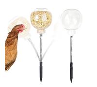Chicken Feeders, 2 Pieces Outdoor Refillable Chicken Feeder with Stakes, Movable Poultry Troughs for Farm, Garden, Field Exercise, Backyard Coop, and Shed Feeding