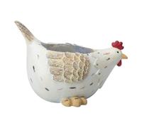 Chicken Flower Pot - Rooster Utensil Holder Accessories | Resin Indoor Hen Planter | Vegetable Plant Pot With Drainage Hole | Decorative Flower Container For Desk, Bedroom, Windowsill, Or Garden