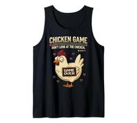 Chicken Game Don't Look At The Chicken Funny Gamer Pixel Art Canotta