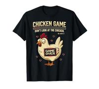 Chicken Game Don't Look At The Chicken Funny Gamer Pixel Art Maglietta