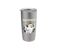 Chicken Ghost Poultrygeist Halloween Costume Farmer Bicchiere termico in acciaio inox doppia parete